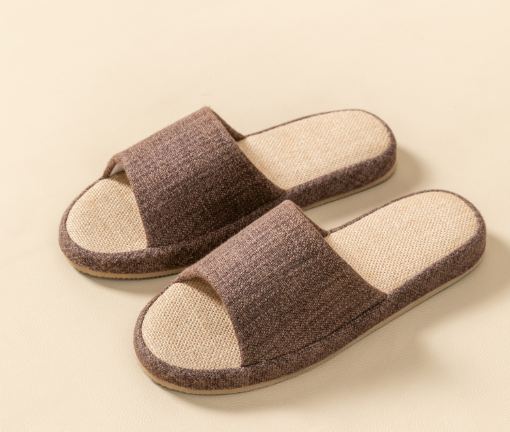 Cotton and Linen Non-Slip Indoor Slippers for Couples