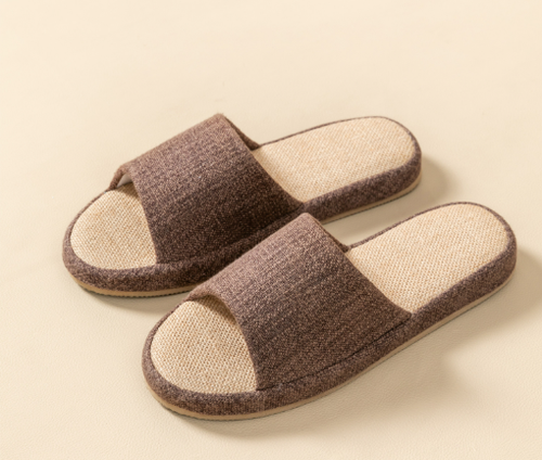 Cotton and Linen Non-Slip Indoor Slippers for Couples