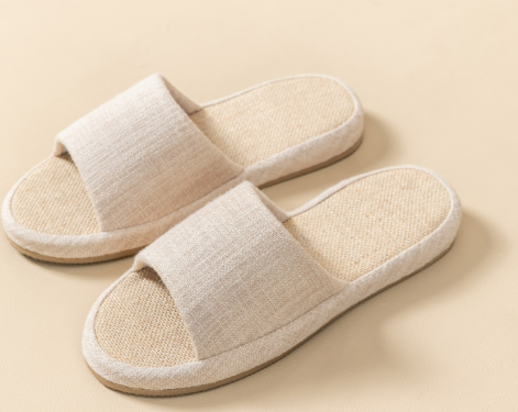Cotton and Linen Non-Slip Indoor Slippers for Couples