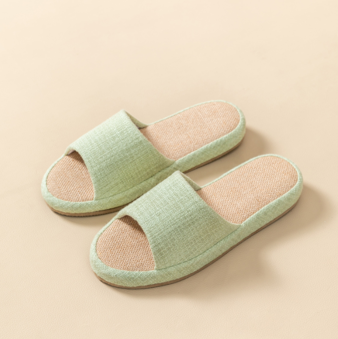 Cotton and Linen Non-Slip Indoor Slippers for Couples