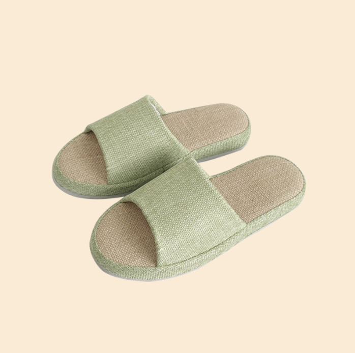 Cotton and Linen Non-Slip Indoor Slippers for Couples