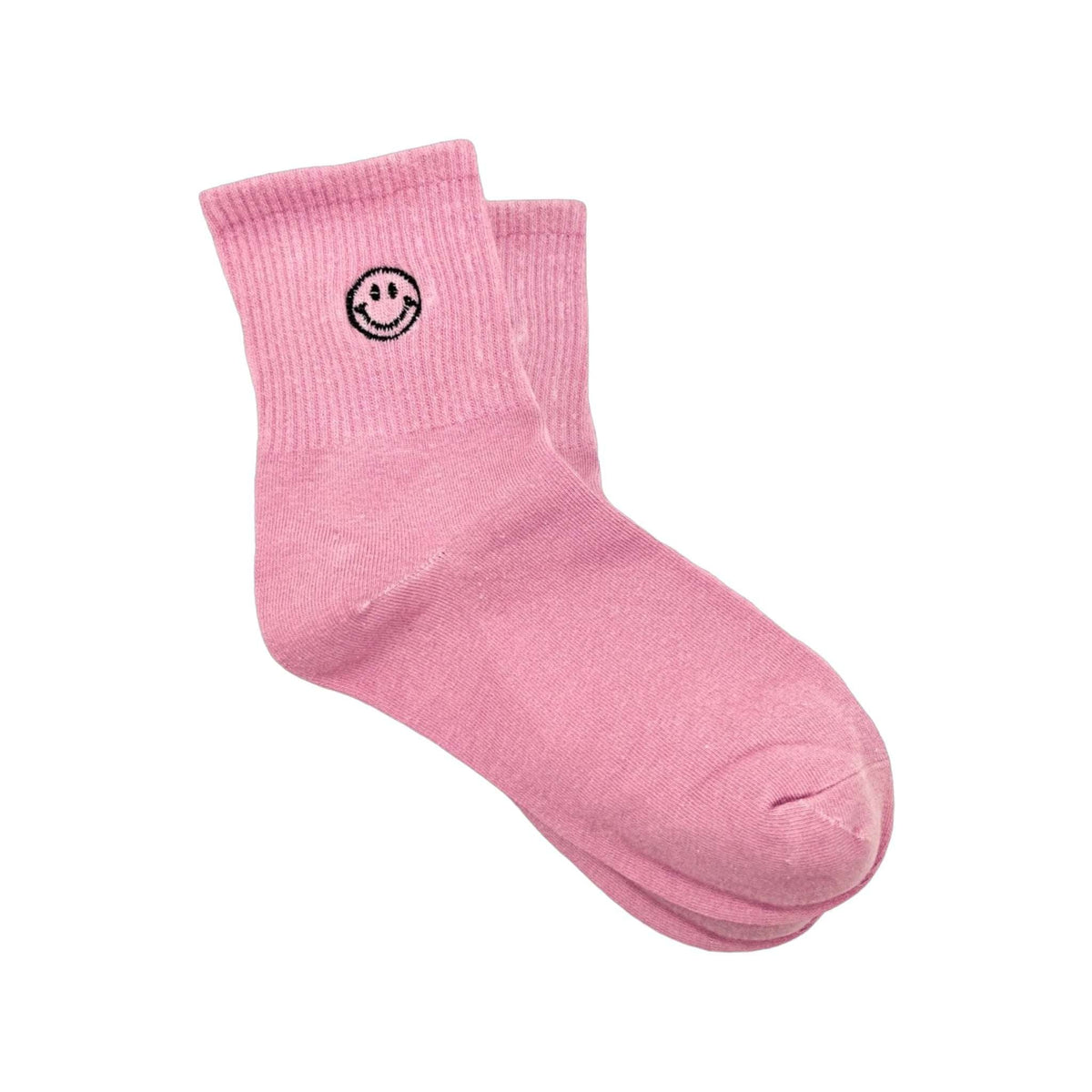 Smiley Face Socks in Dusty Pink for Joyful Comfort