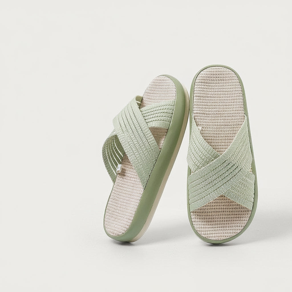 Cotton and Linen Slippers for Women at Home